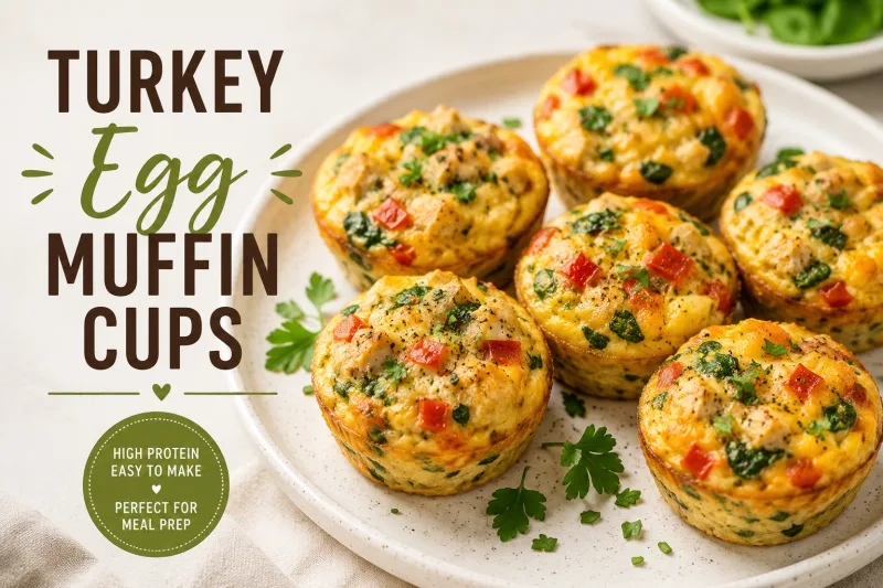 High Protein Breakfast Meal Prep Ideas: Turkey Egg Muffin Cups featured