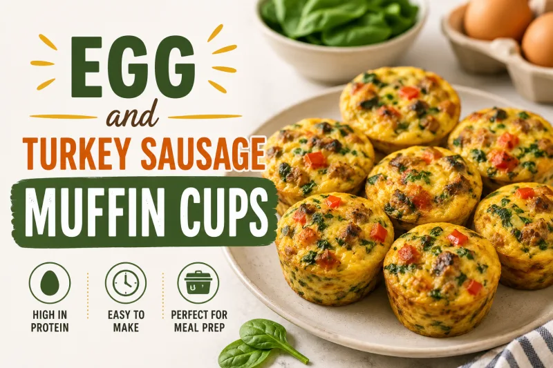 Breakfast Meal Prep Ideas High Protein: Egg and Turkey Sausage Muffin Cups featured