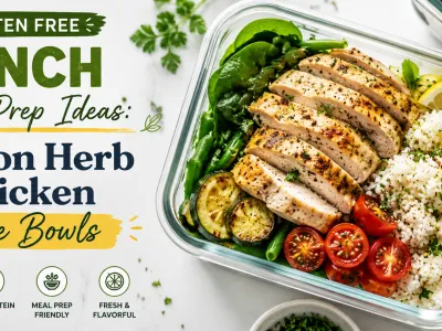 Gluten Free Lunch Meal Prep Ideas: Lemon Herb Chicken Rice Bowls